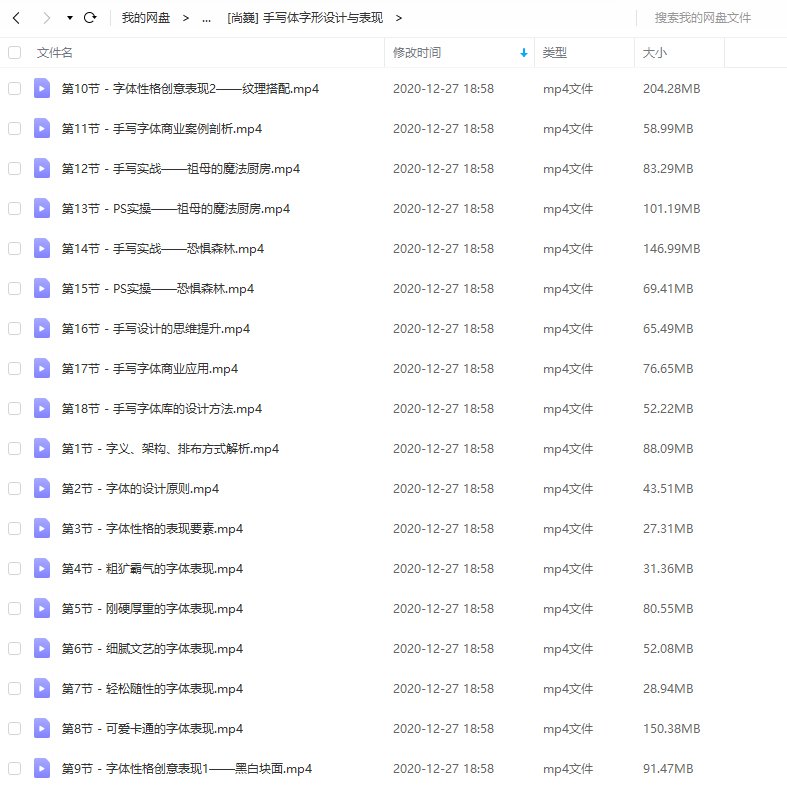 尚巍手写字入门课+尚巍手写体字形设计与表现(画质高清)  第4张