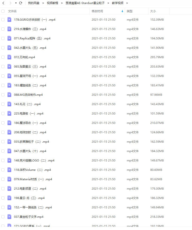 罡渡晨星AE-Stardust星尘粒子教程教学全套AE综合基础教程【全套完整不加密】  第5张