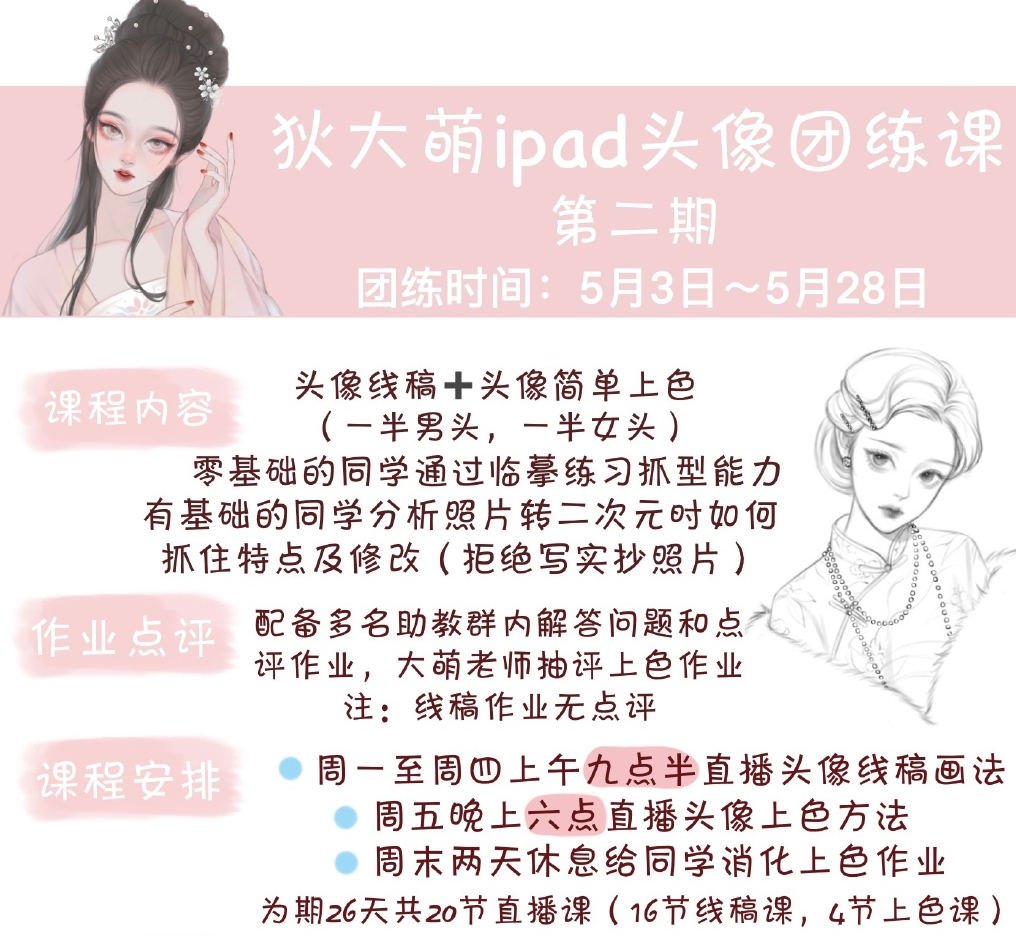 狄大萌ipad头像团练第2期2021年5月28日结课【画质高清有笔刷】