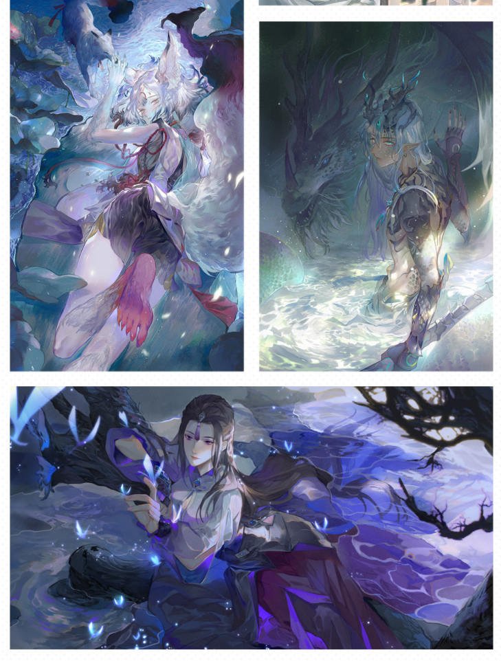 吟耳汤古风插画中景与人的浪漫与神韵 (模拟手绘质感的古风基础插画)