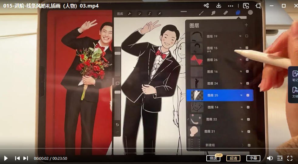 阿贞婚礼主题插画课