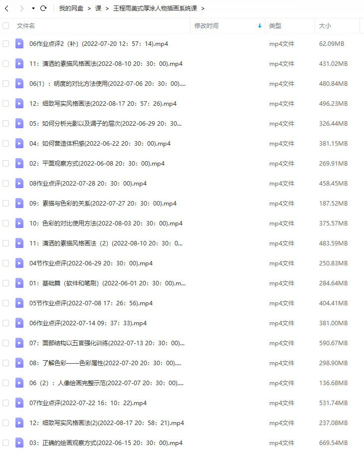 阿妹艺术王程雨 写实厚涂插画系统课