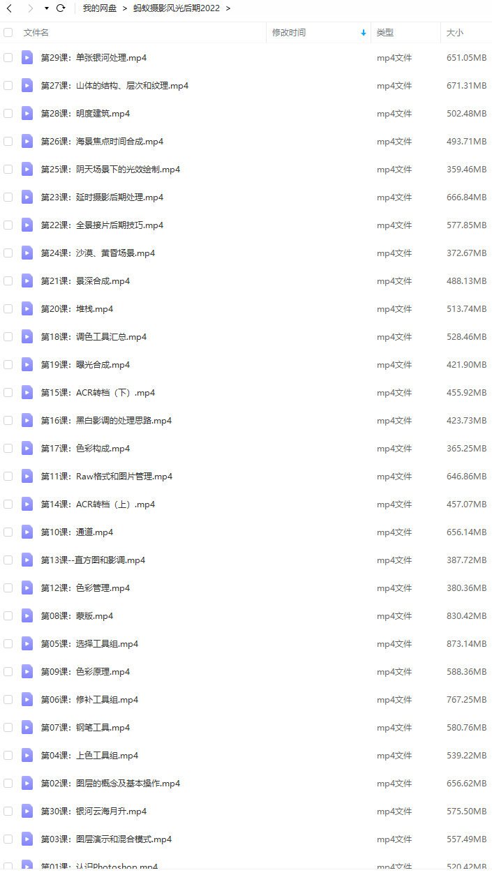 蚂蚁摄影 风光摄影后期视频教程