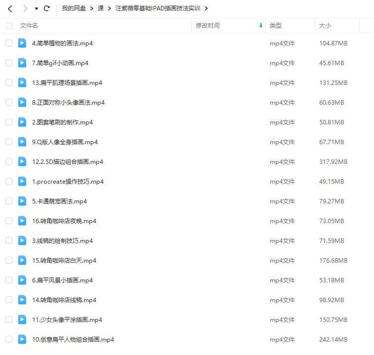 汪紫薇零基础ipad插画技法实训课