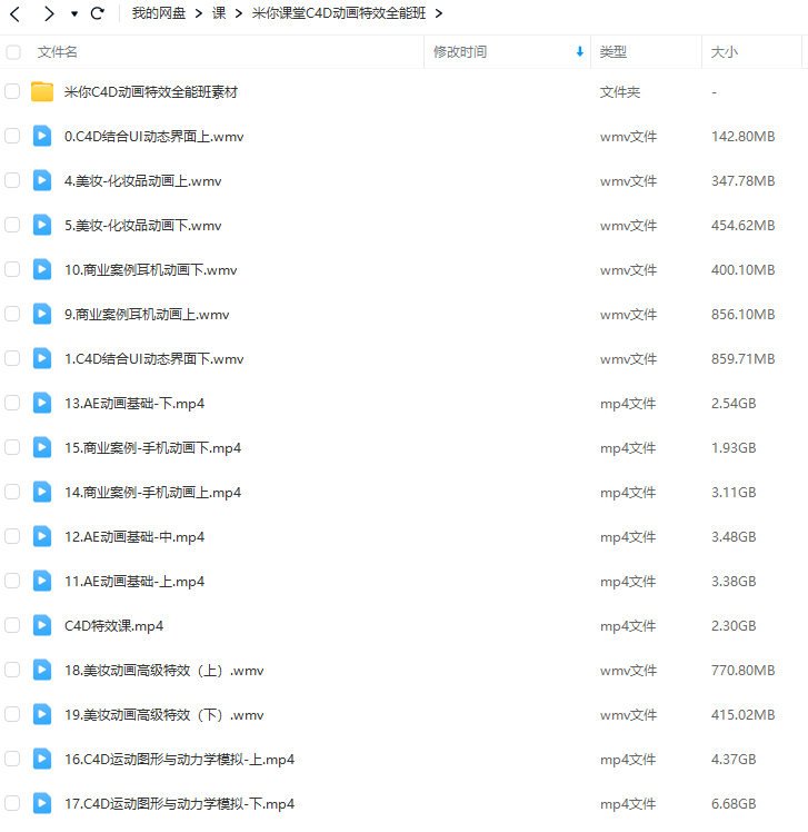 米你课堂C4D动画特效全能班2023