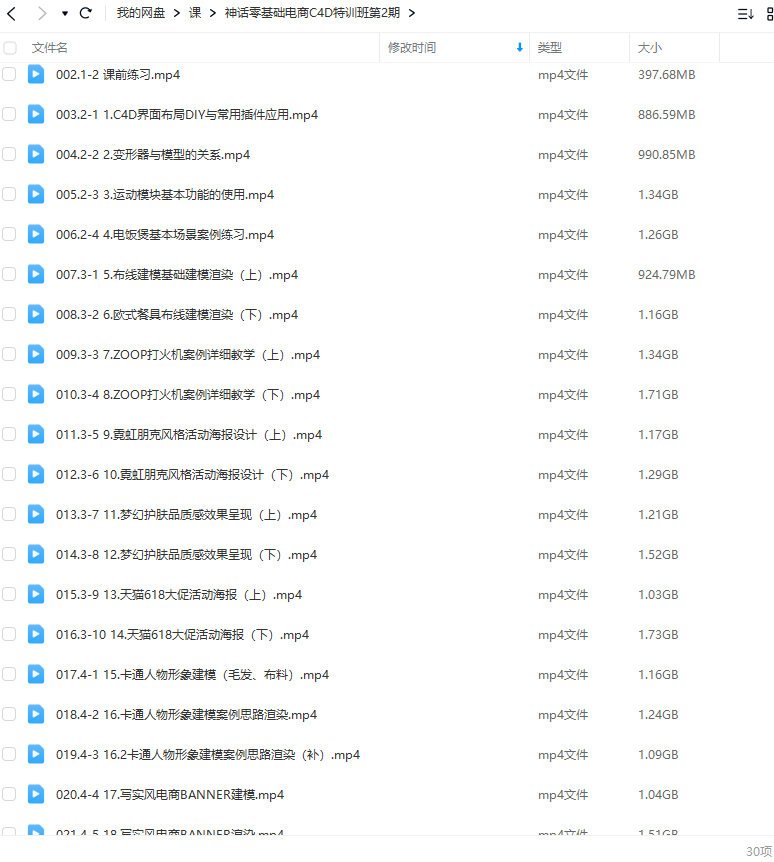 神话零基础电商C4D特训班第2期