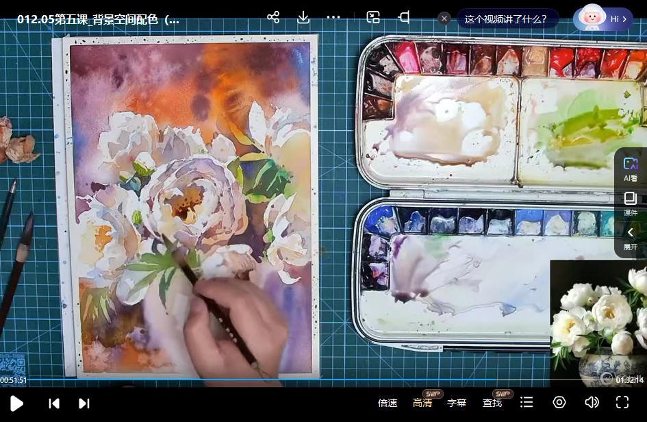 画画的肥龙 花园里2.0水彩团练课