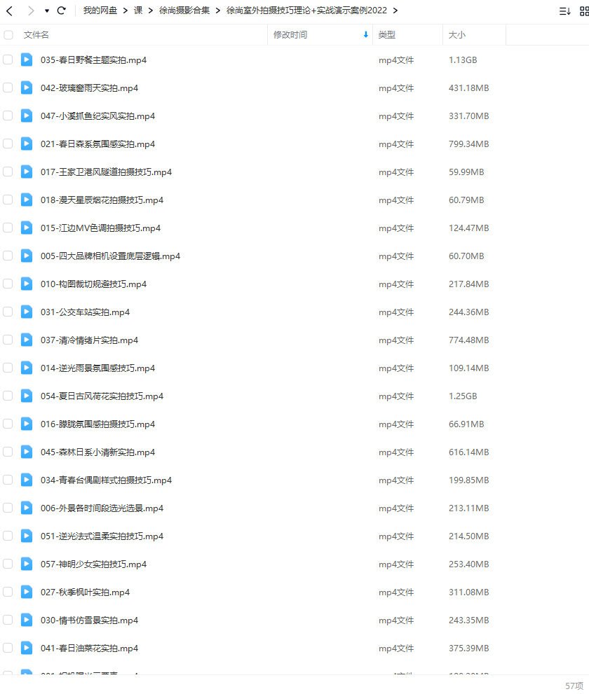 徐尚摄影课程合集  第3张