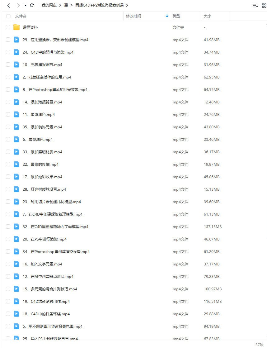 同捉C4D+PS潮流海报案例课  第2张